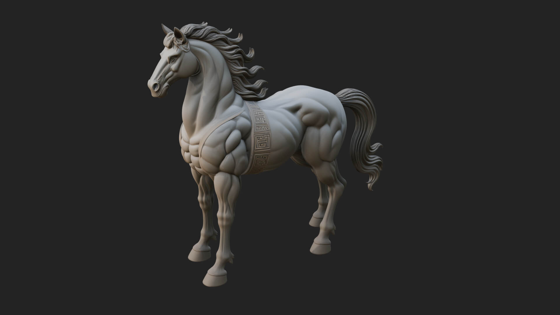 Wild Horse Statue Design 13 3D Print Model 3D Model