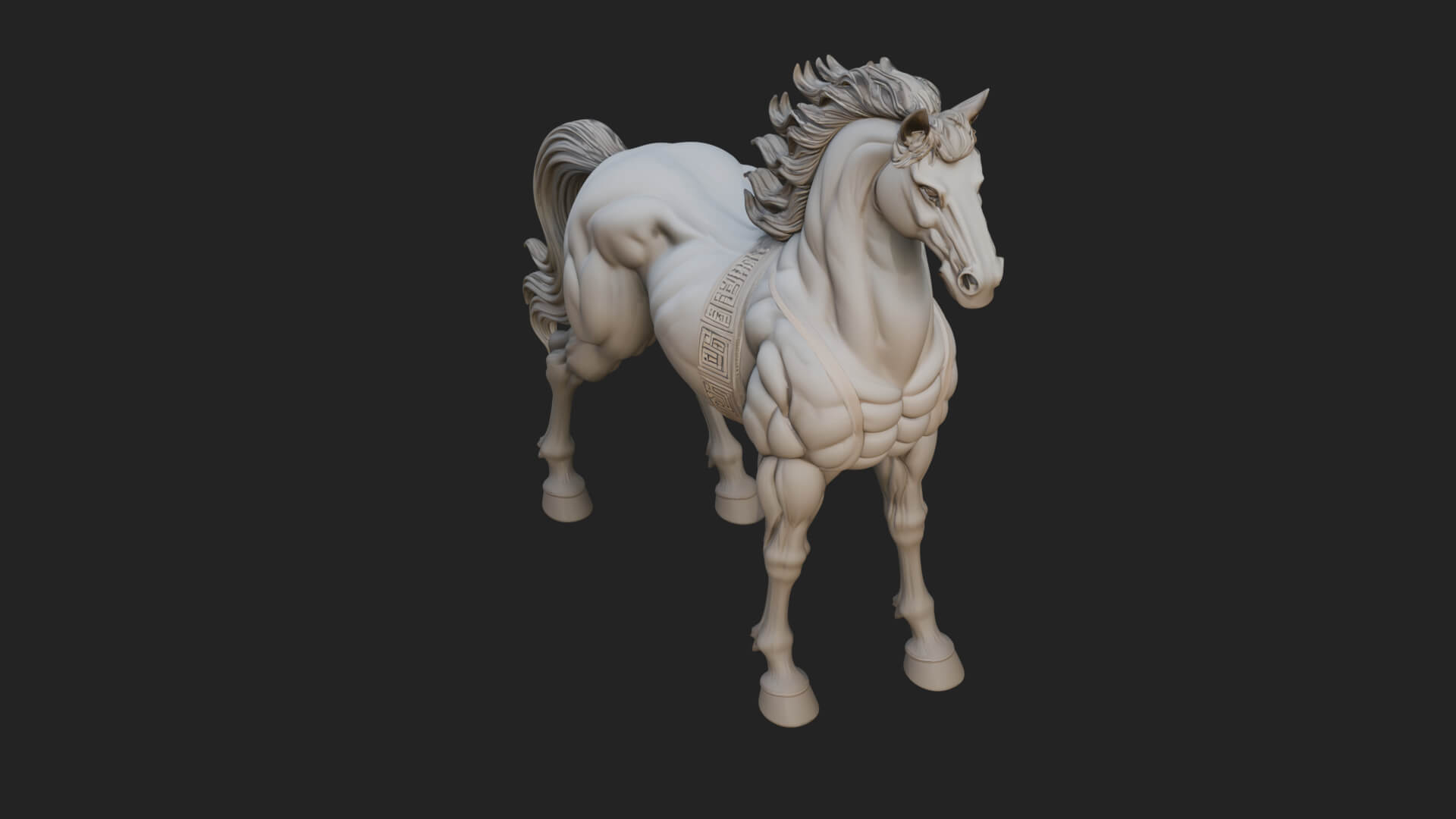 Wild Horse Statue Design 13 3D Print Model 3D Model