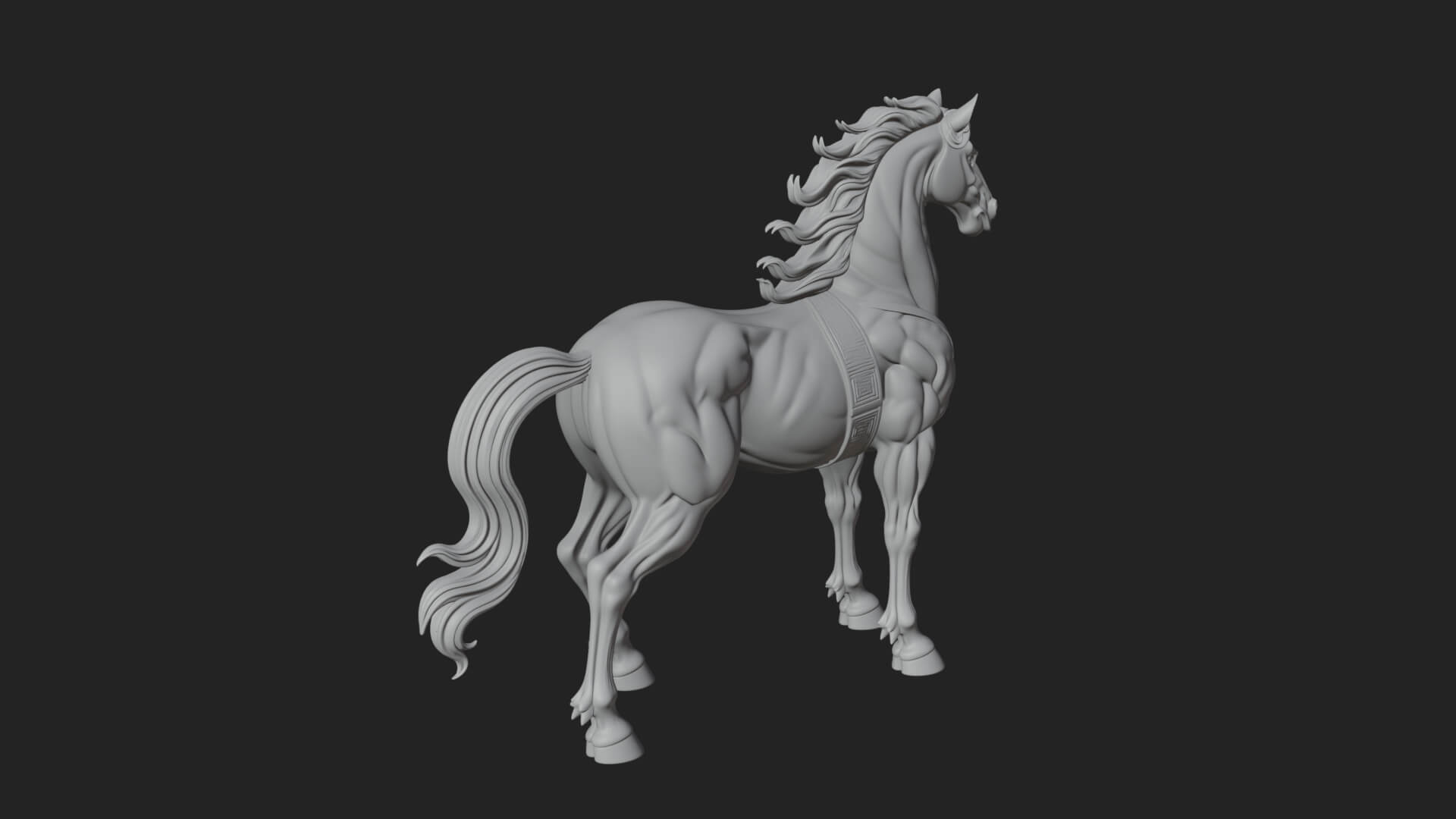 Wild Horse Statue Design 13 3D Print Model 3D Model