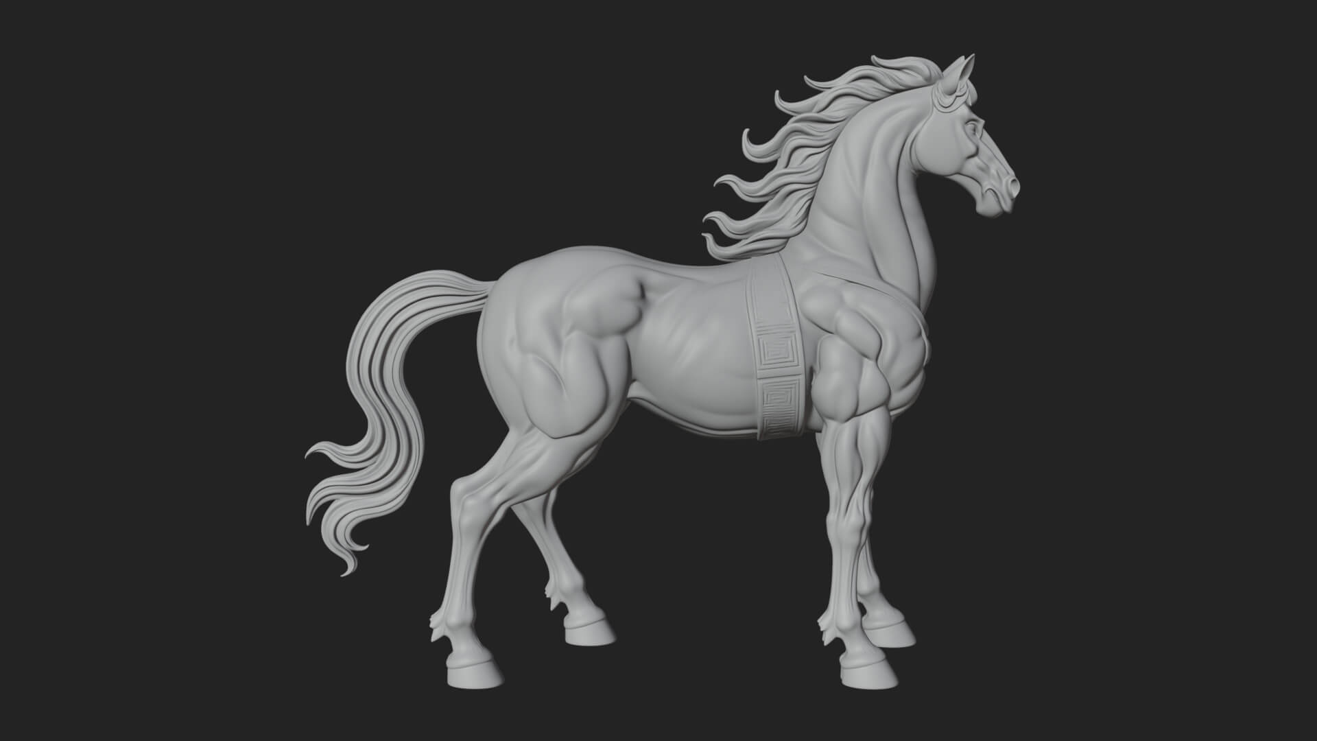 Wild Horse Statue Design 13 3D Print Model 3D Model