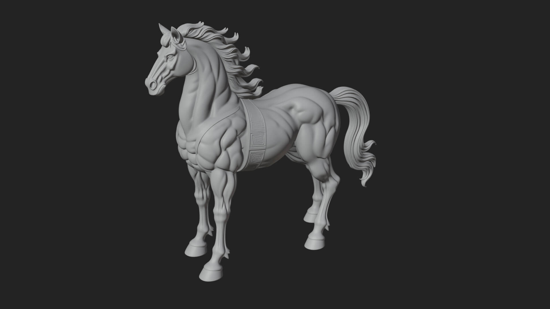 Wild Horse Statue Design 13 3D Print Model 3D Model