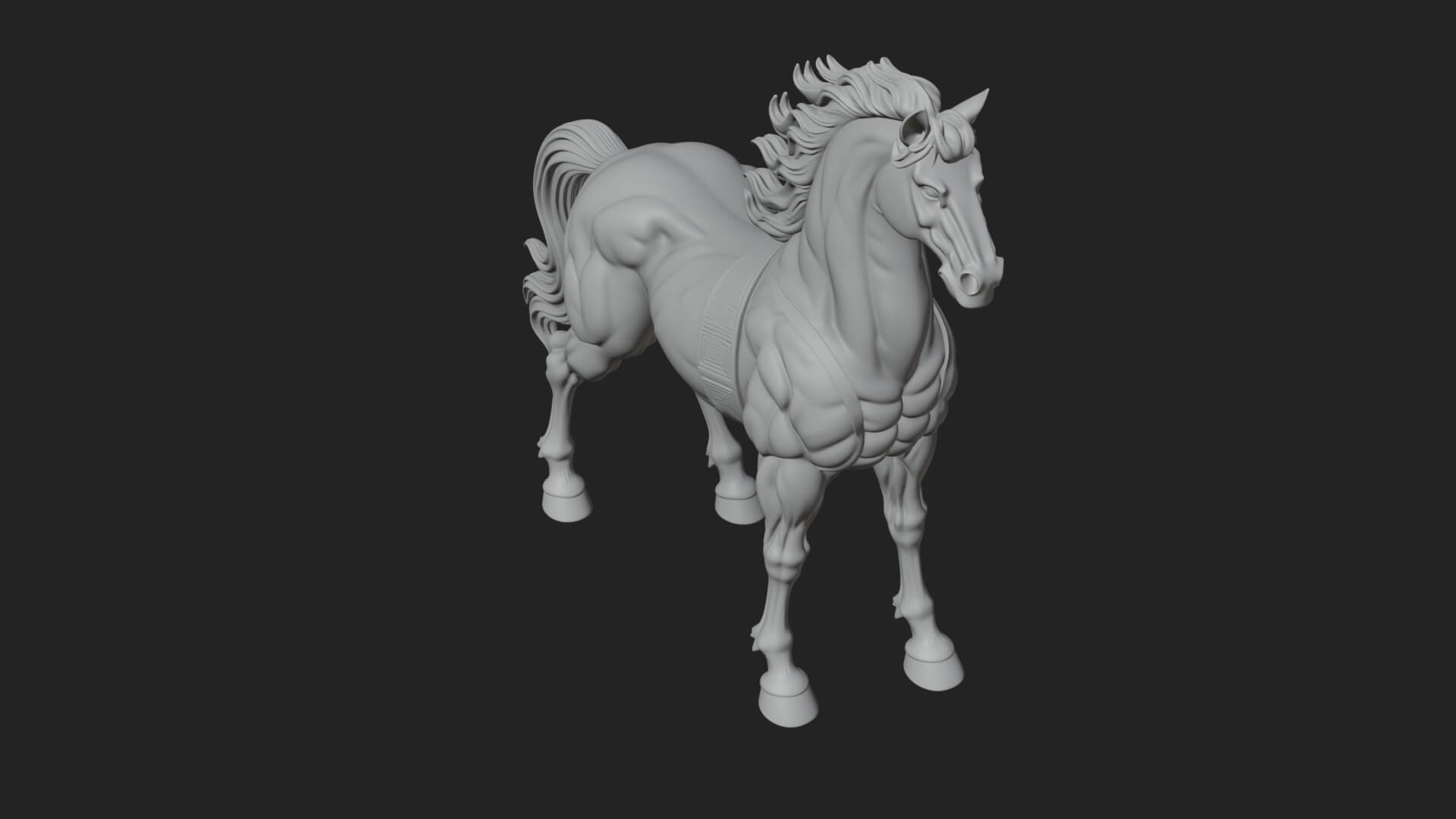 Wild Horse Statue Design 13 3D Print Model 3D Model