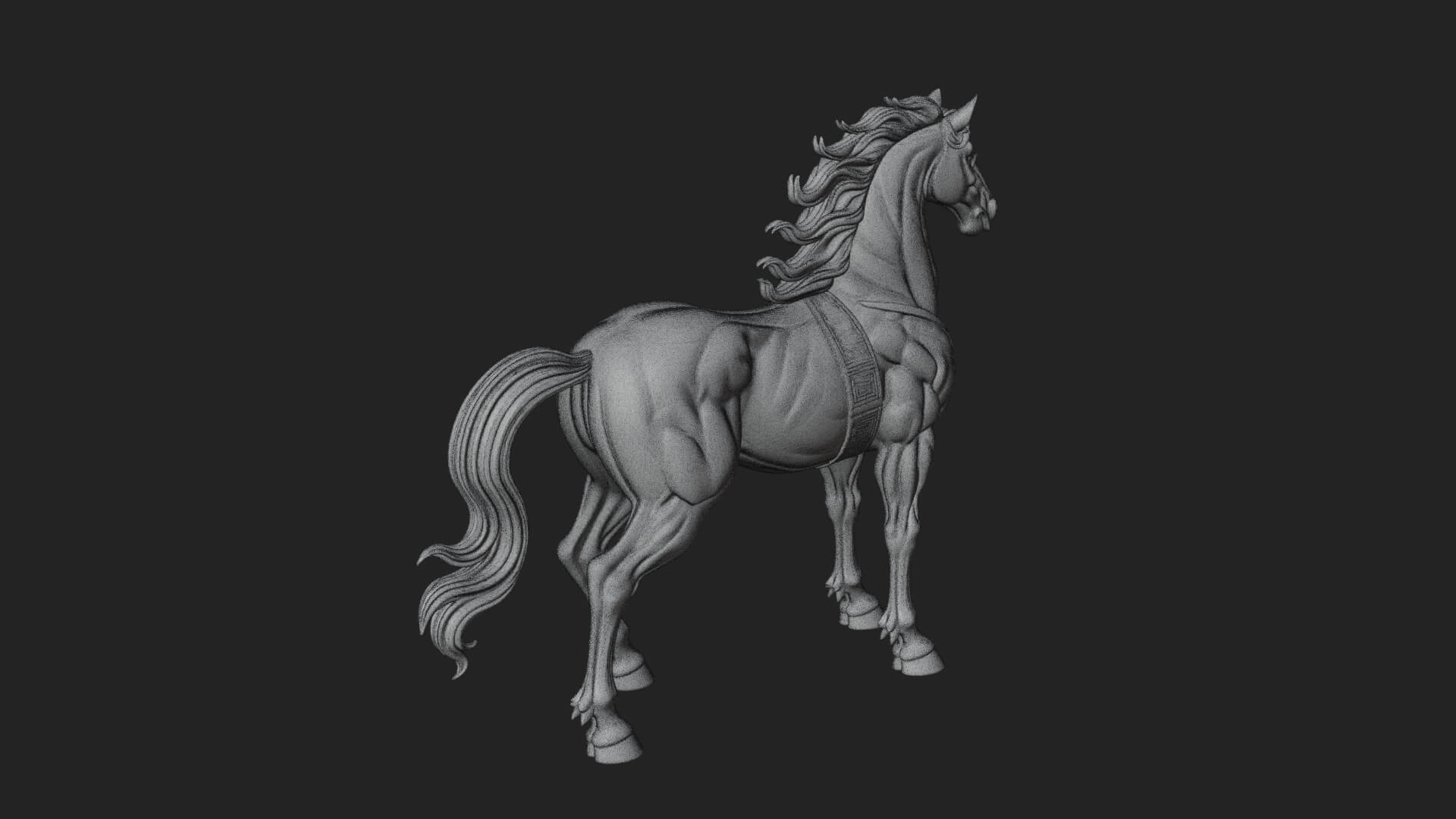 Wild Horse Statue Design 13 3D Print Model 3D Model