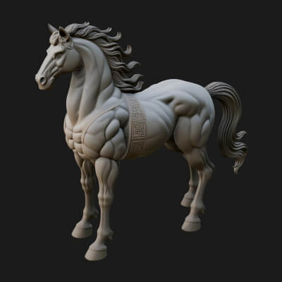 Wild Horse Statue Design 13 3D Print Model