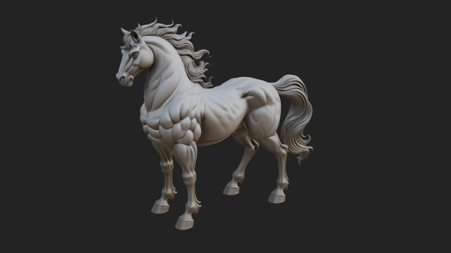 Wild Horse Statue Design 14 3D Print Model 3D Model