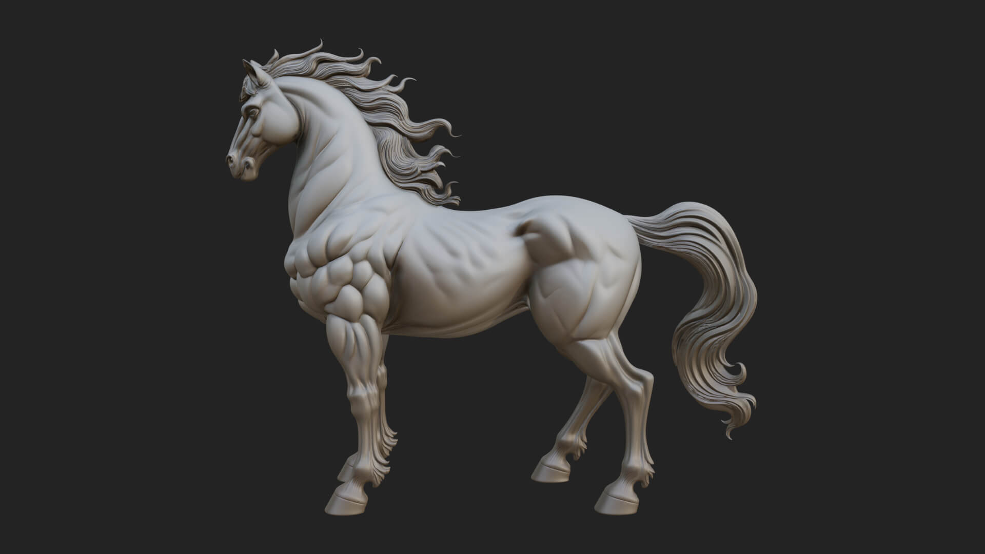 Wild Horse Statue Design 14 3D Print Model 3D Model