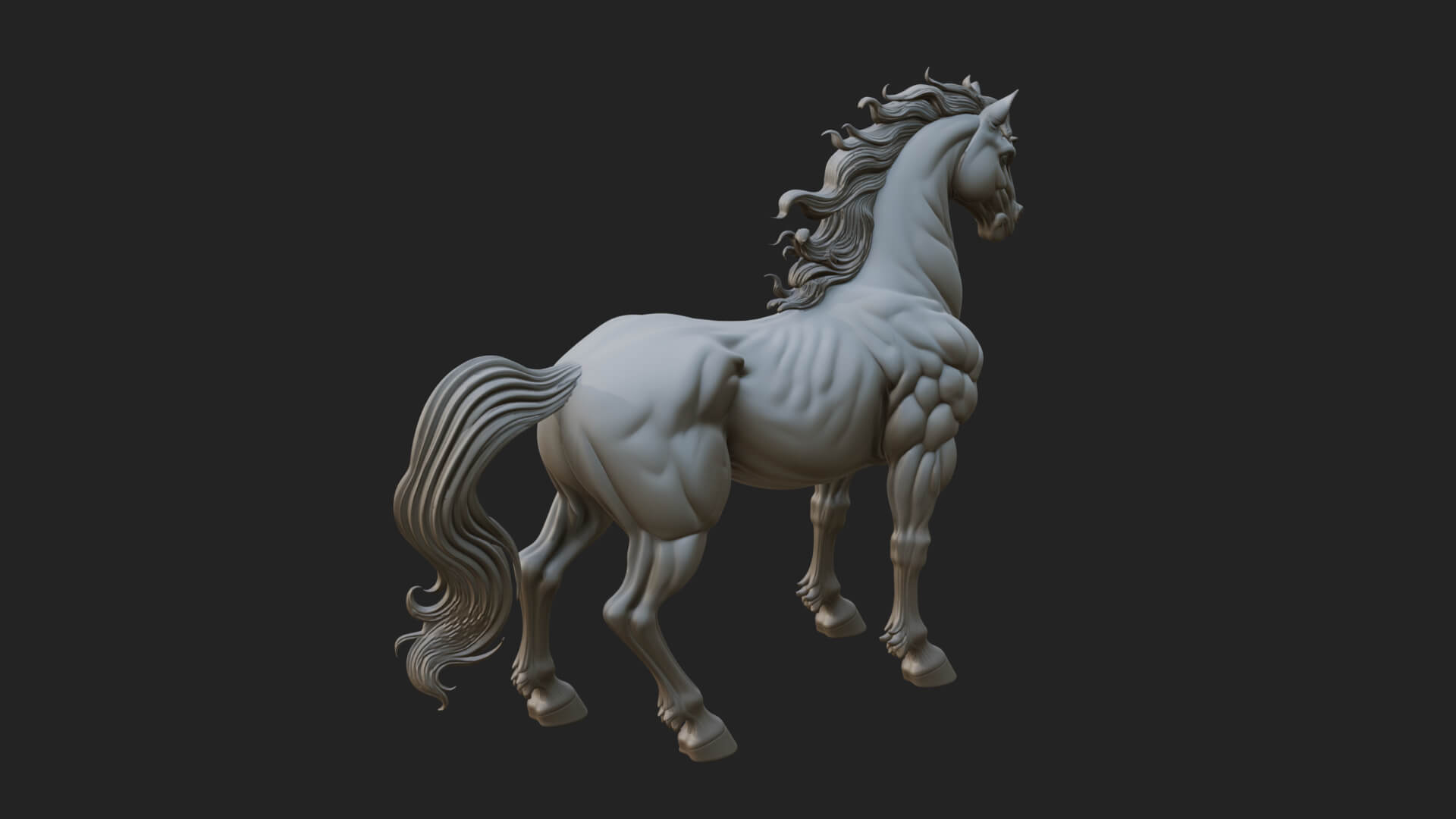 Wild Horse Statue Design 14 3D Print Model 3D Model