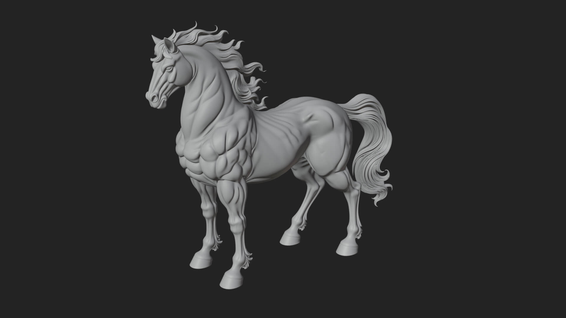 Wild Horse Statue Design 14 3D Print Model 3D Model