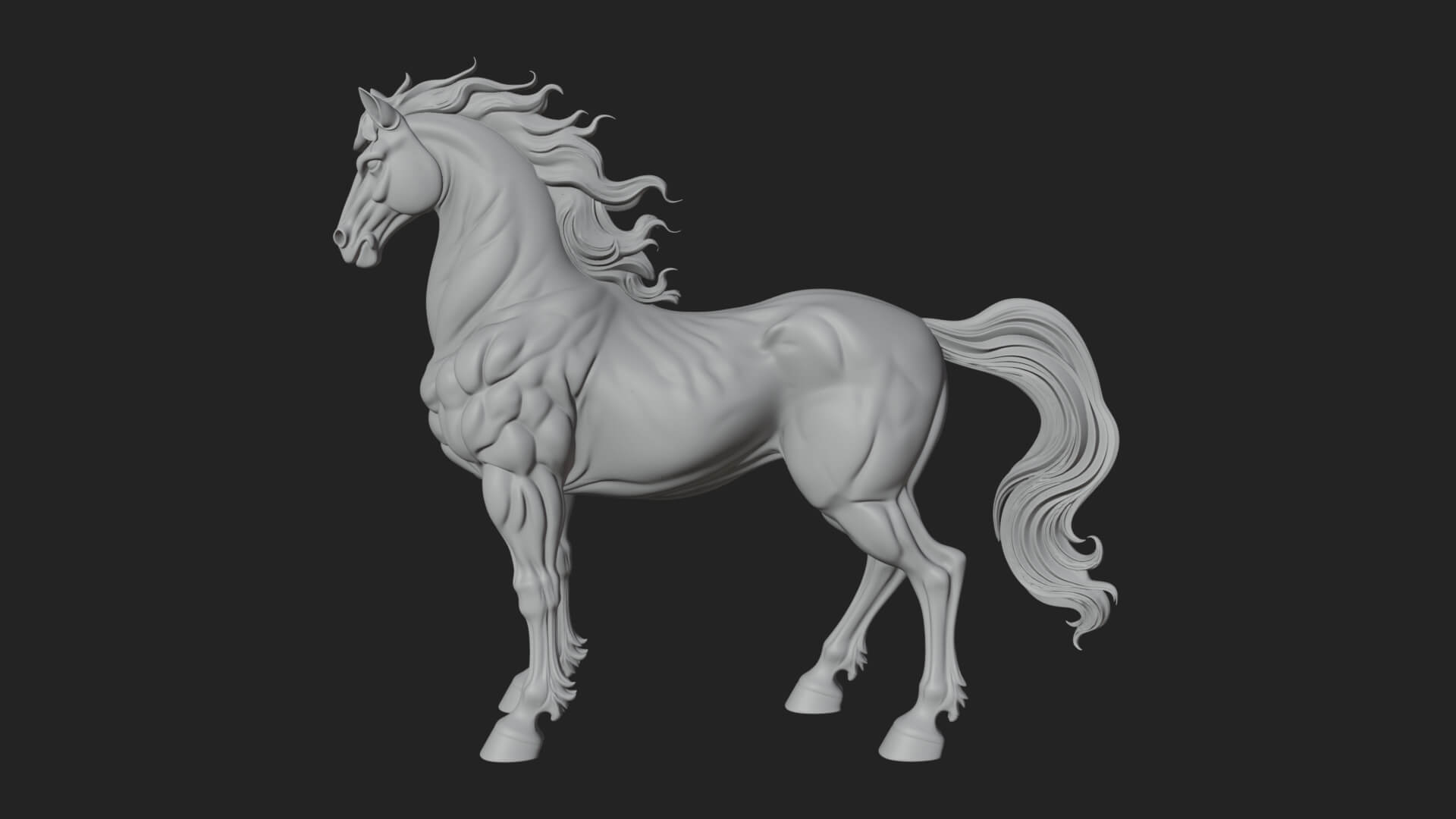 Wild Horse Statue Design 14 3D Print Model 3D Model