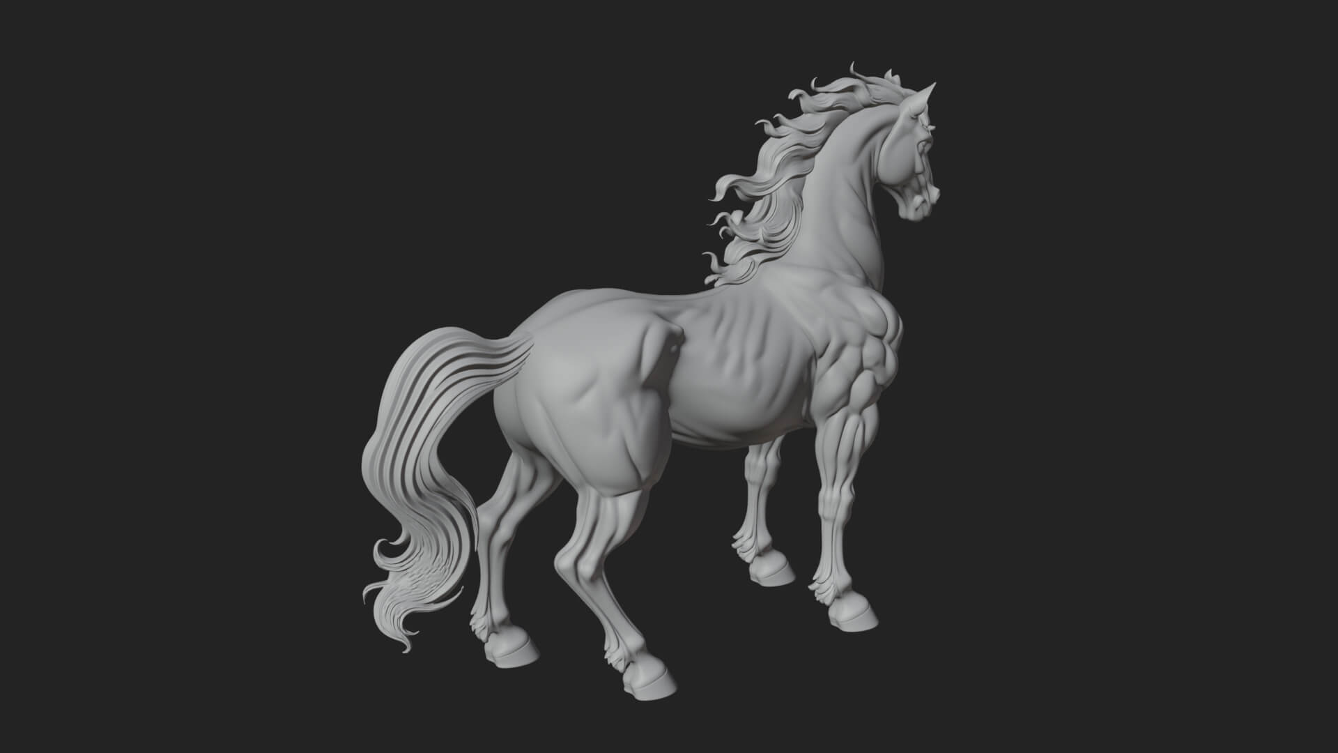 Wild Horse Statue Design 14 3D Print Model 3D Model