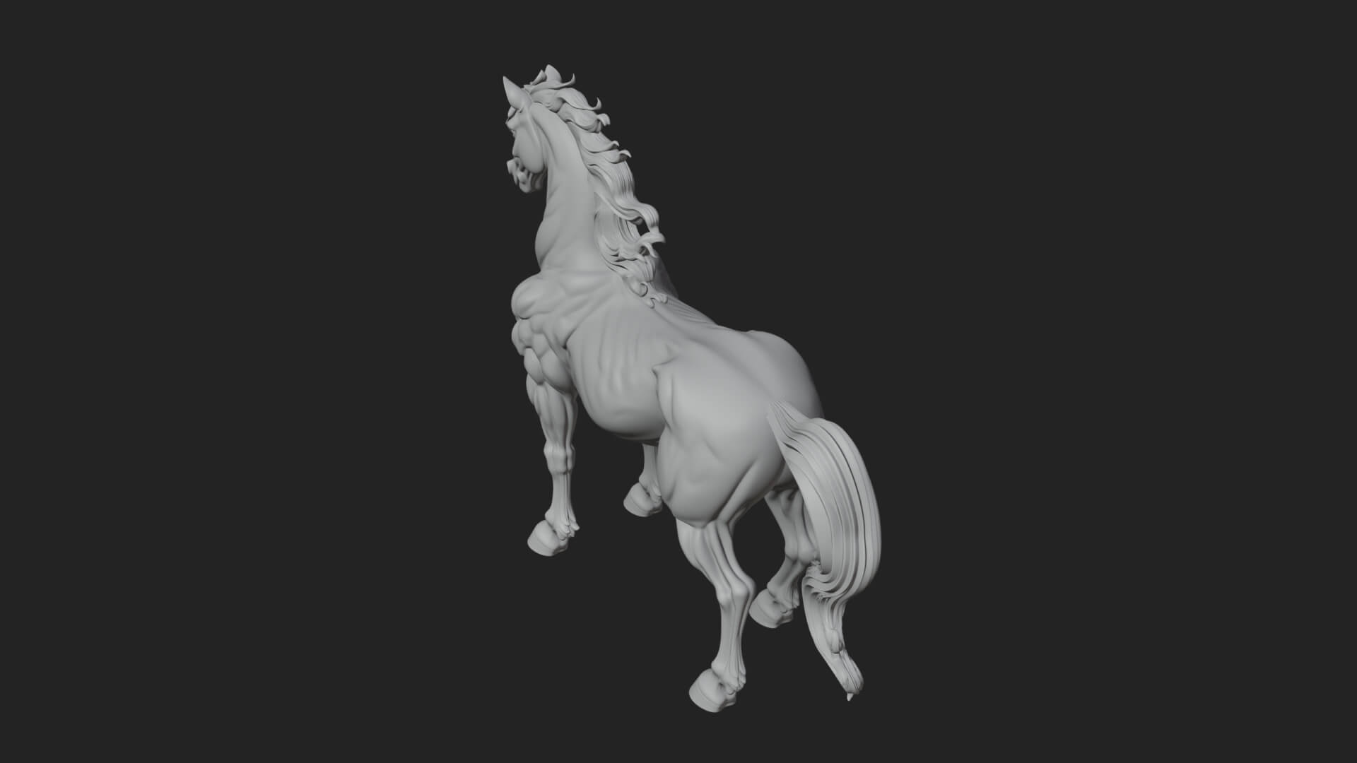 Wild Horse Statue Design 14 3D Print Model 3D Model
