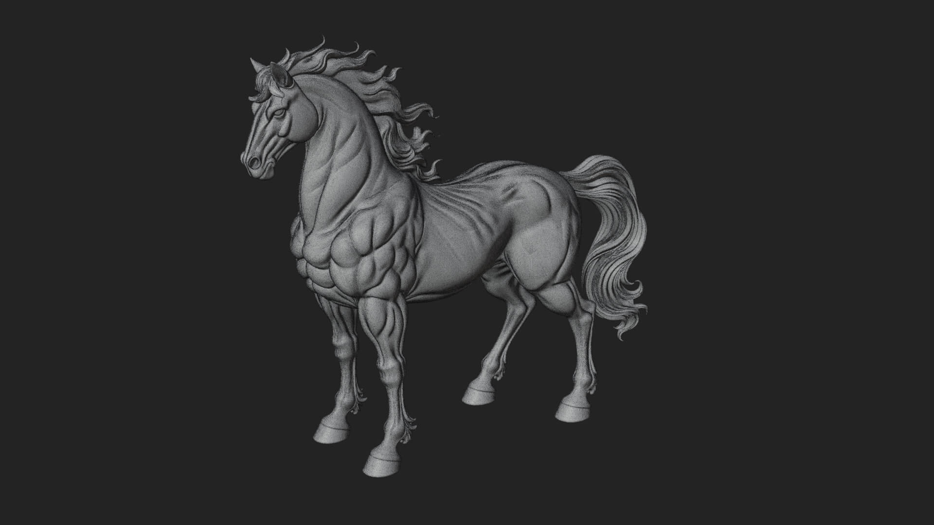 Wild Horse Statue Design 14 3D Print Model 3D Model