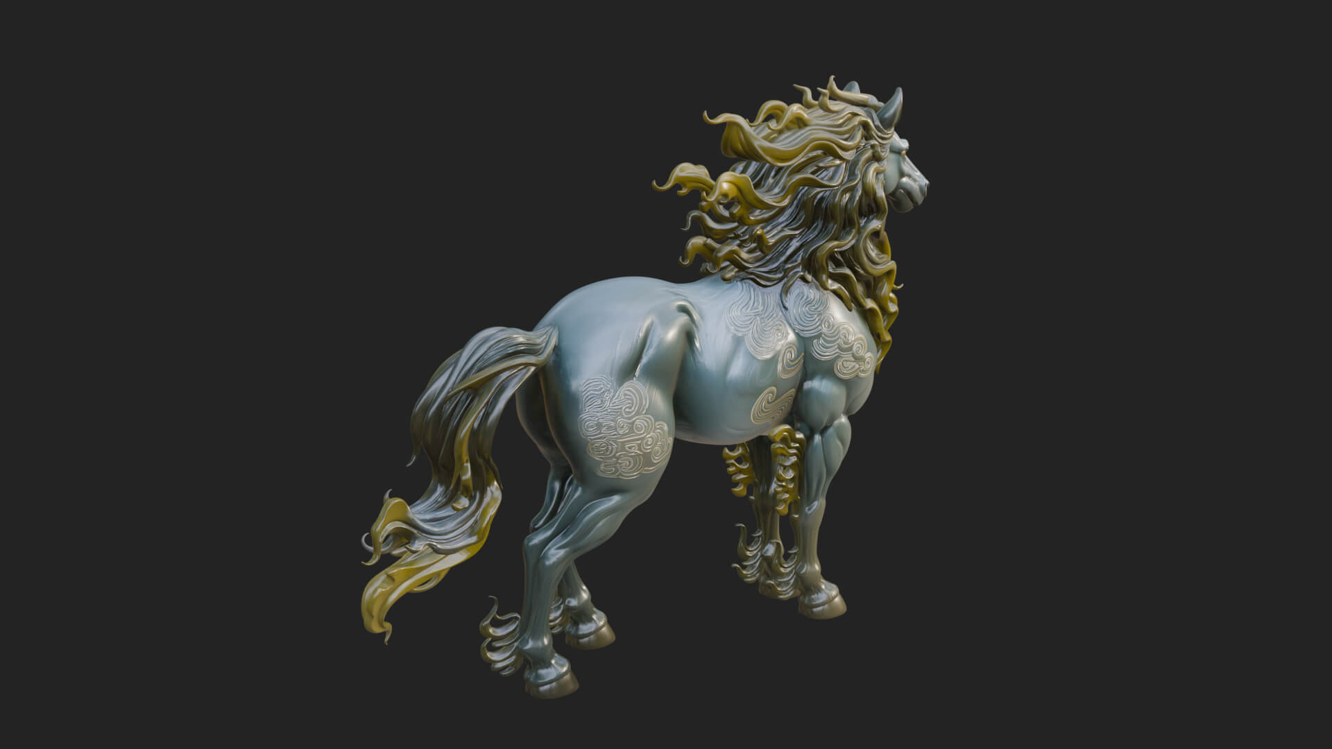 Wild Horse Statue Design 15 3D Print Model 3D Model
