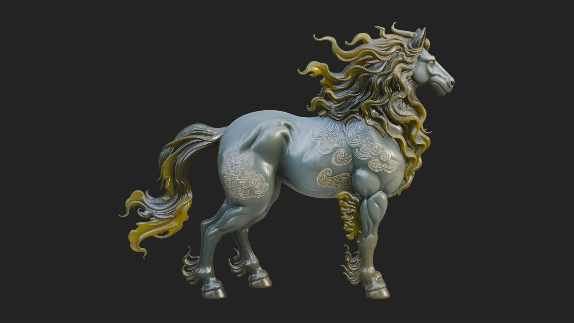 Wild Horse Statue Design 15 3D Print Model 3D Model