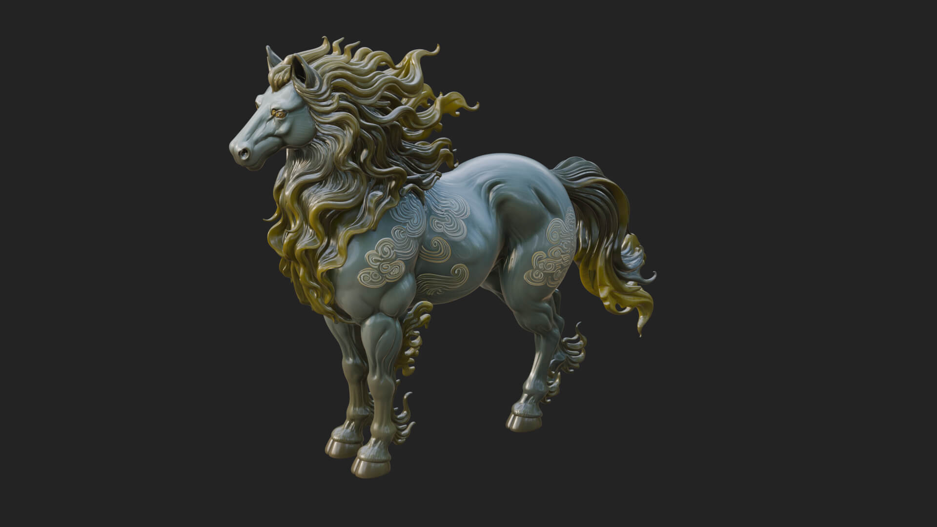 Wild Horse Statue Design 15 3D Print Model 3D Model