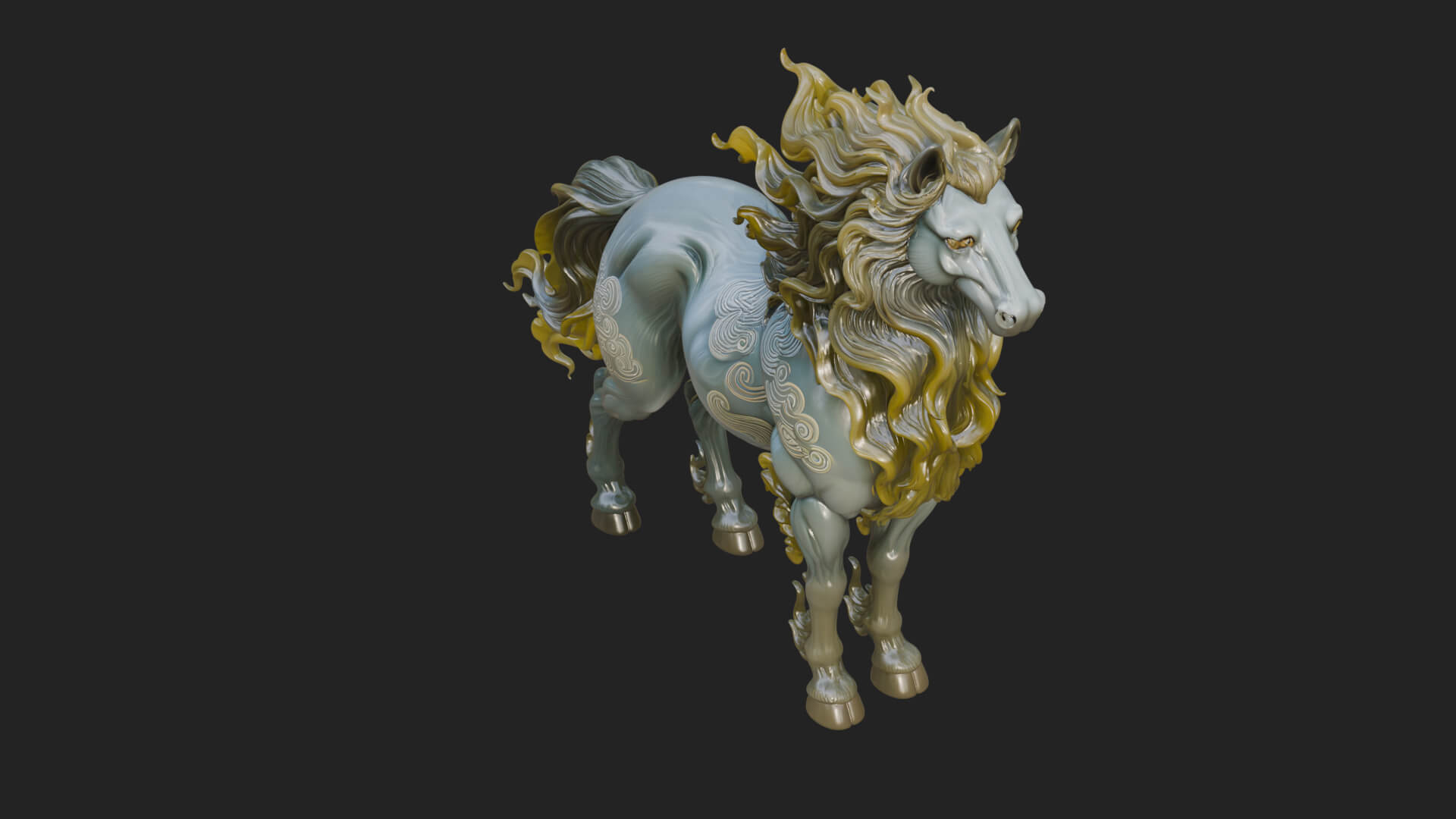 Wild Horse Statue Design 15 3D Print Model 3D Model