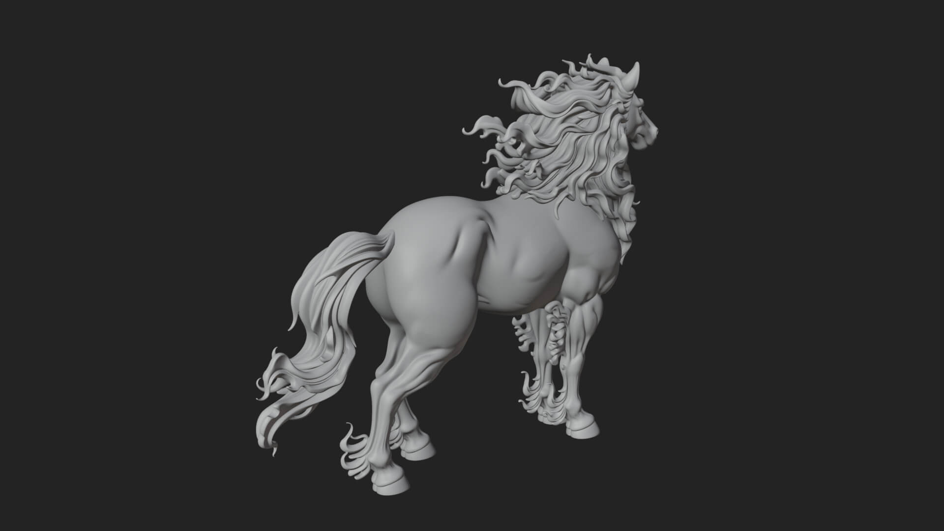 Wild Horse Statue Design 15 3D Print Model 3D Model
