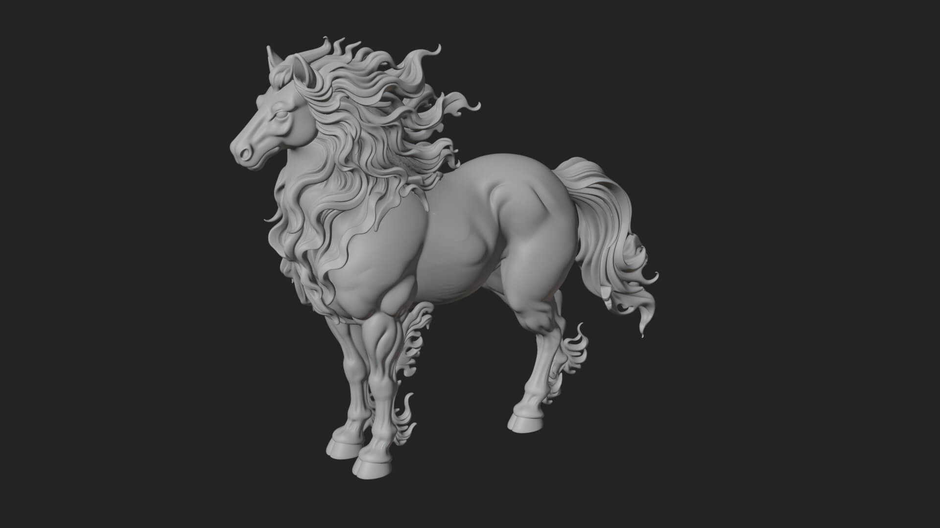 Wild Horse Statue Design 15 3D Print Model 3D Model