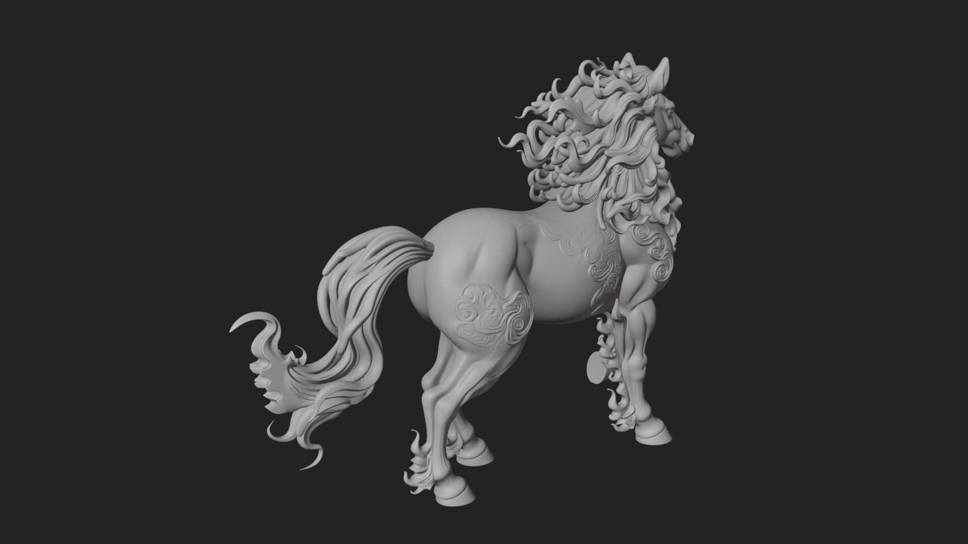 Wild Horse Statue Design 16 3D Print Model 3D Model