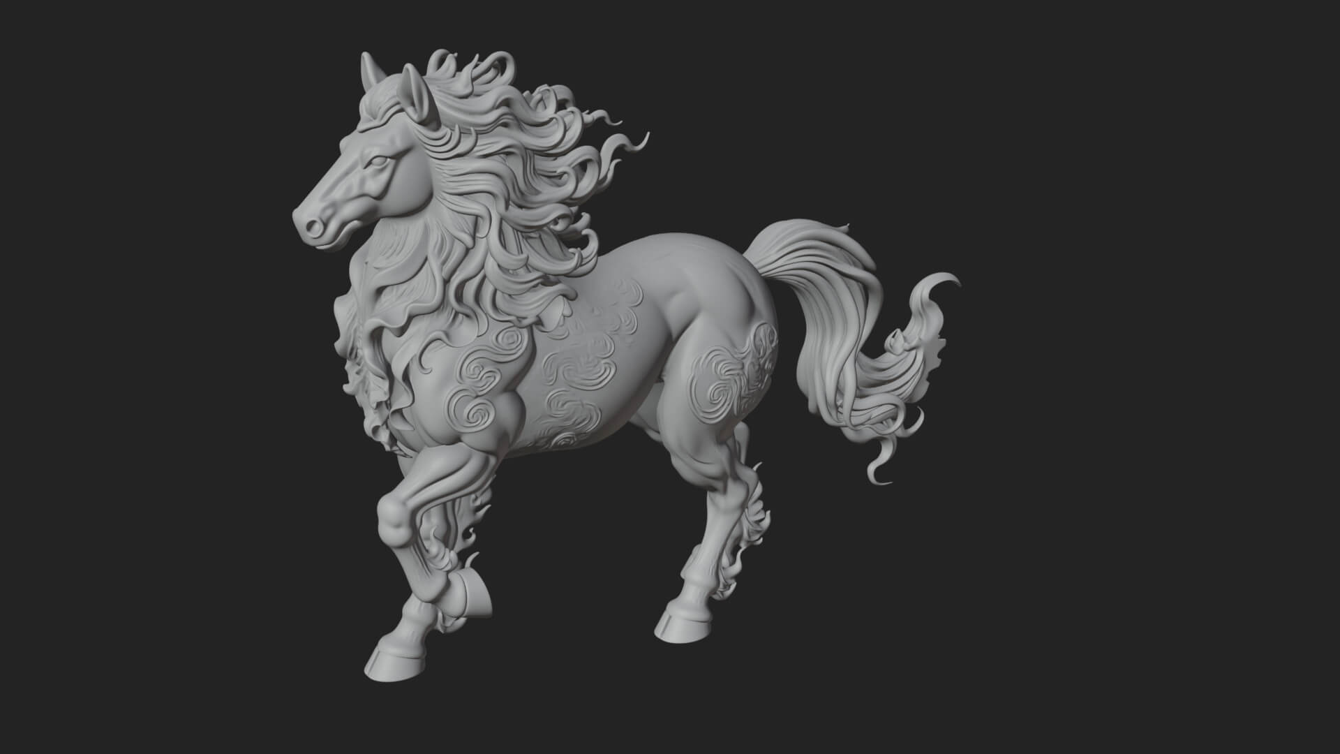 Wild Horse Statue Design 16 3D Print Model 3D Model
