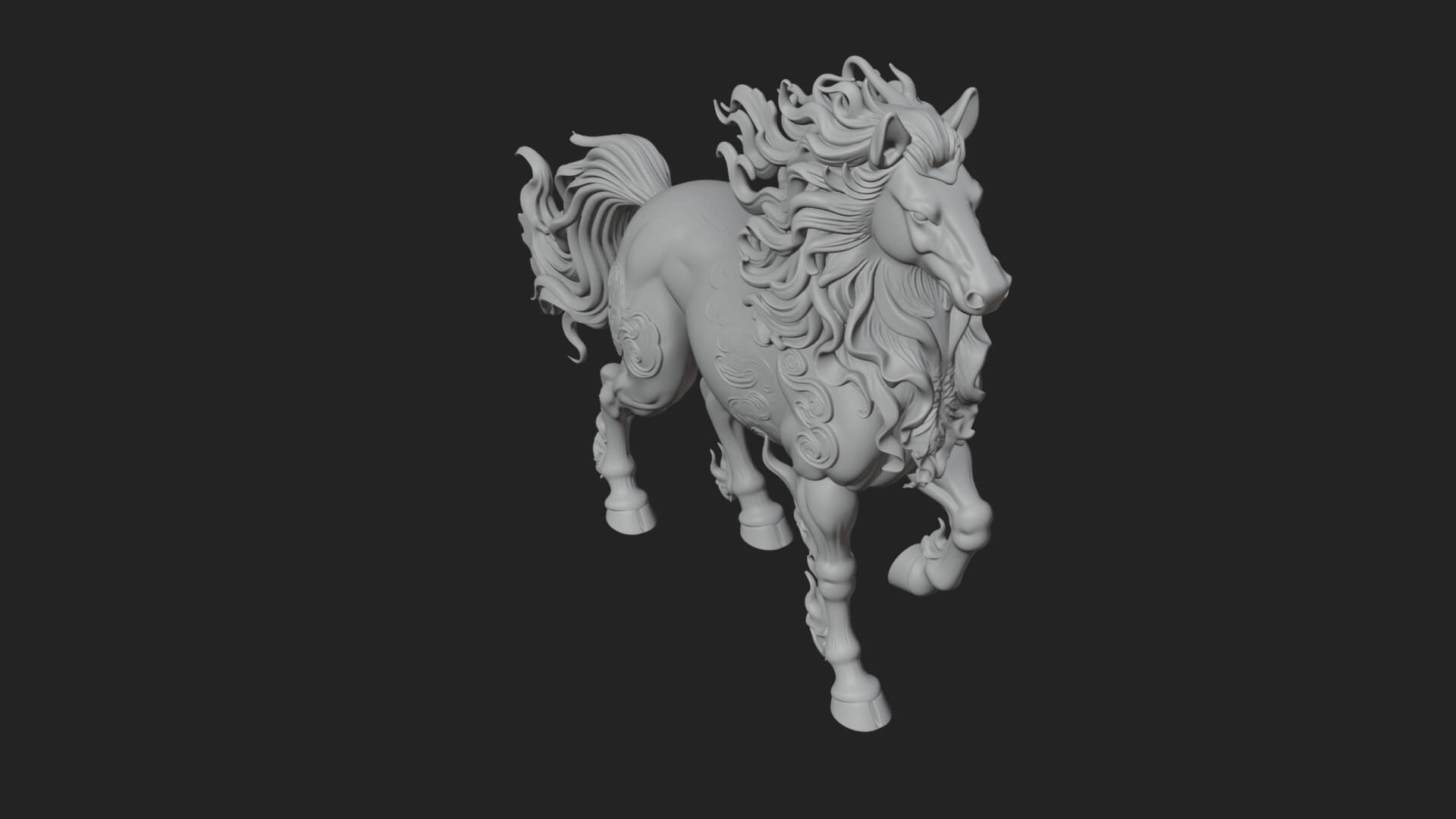 Wild Horse Statue Design 16 3D Print Model 3D Model