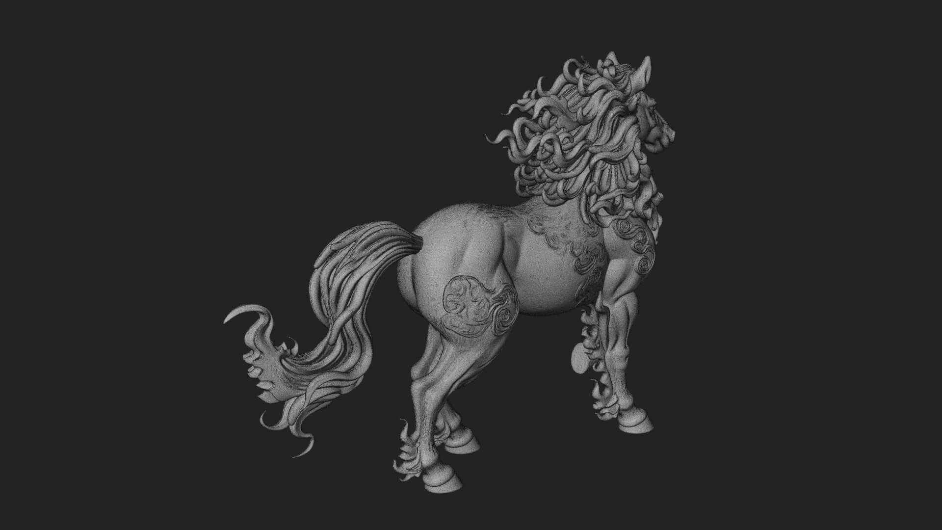 Wild Horse Statue Design 16 3D Print Model 3D Model