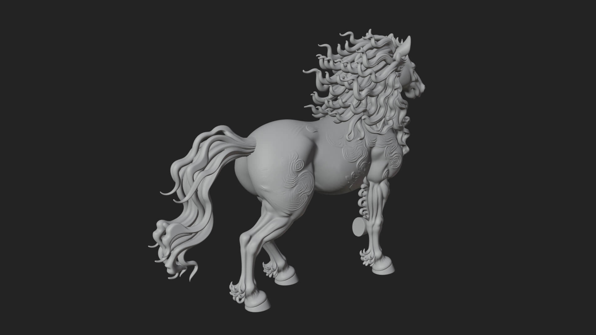 Wild Horse Statue Design 17 3D Print Model 3D Model