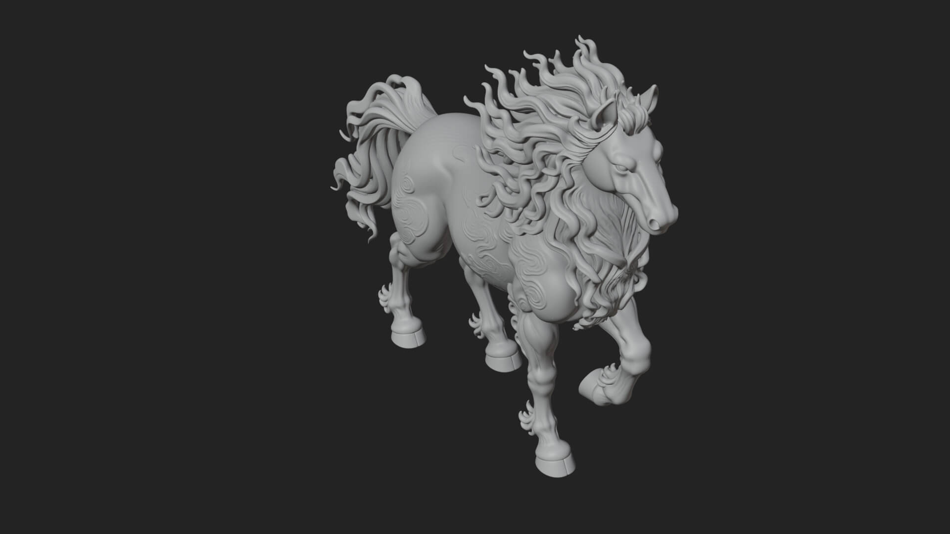 Wild Horse Statue Design 17 3D Print Model 3D Model