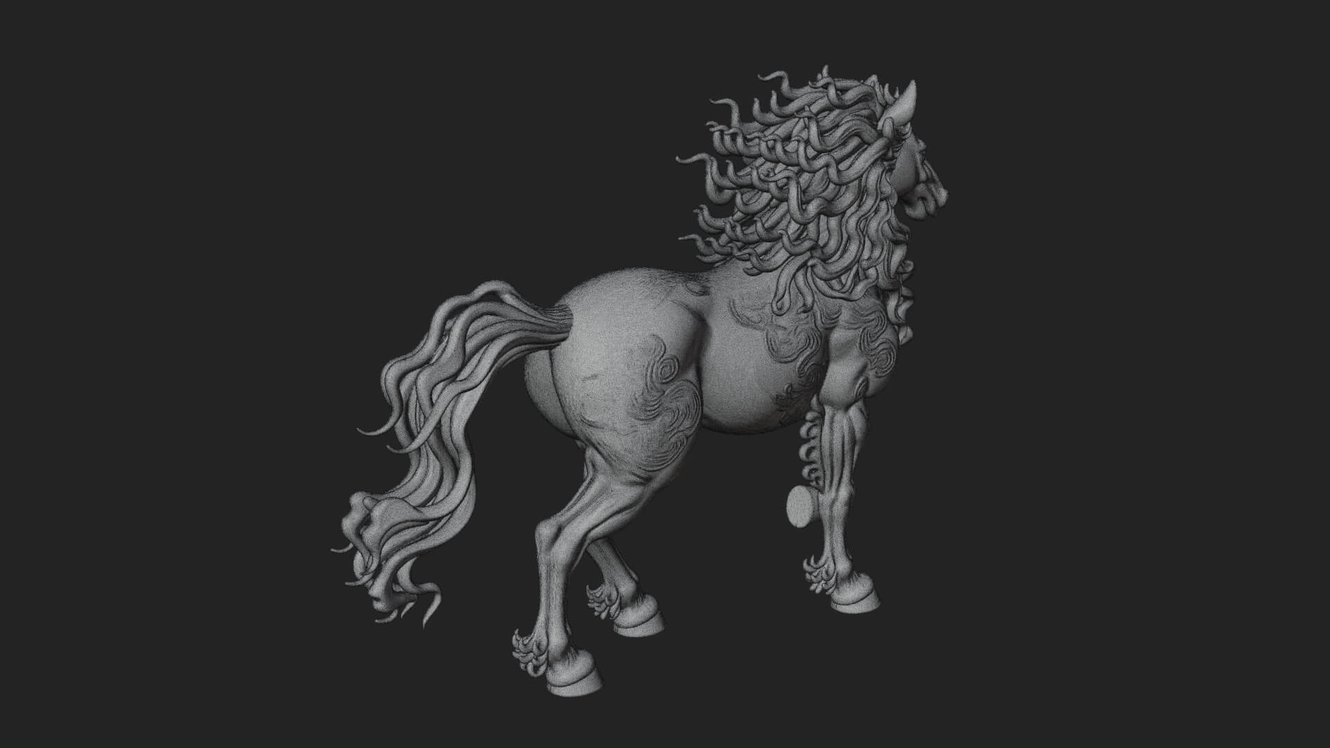 Wild Horse Statue Design 17 3D Print Model 3D Model