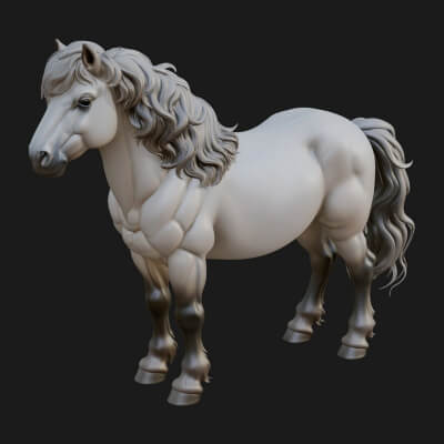 Wild Horse Statue Design 7 3D Print Model