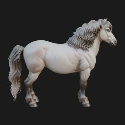 Wild Horse Statue Design 8 3D Print Model