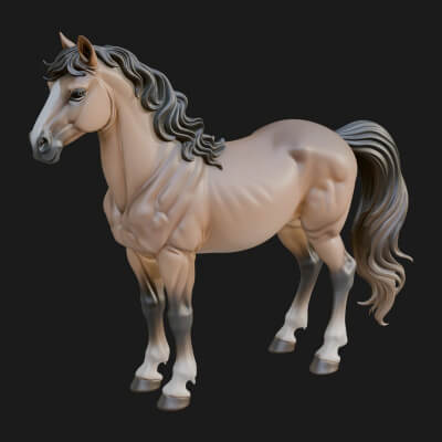 Wild Horse Statue Design 9 3D Print Model