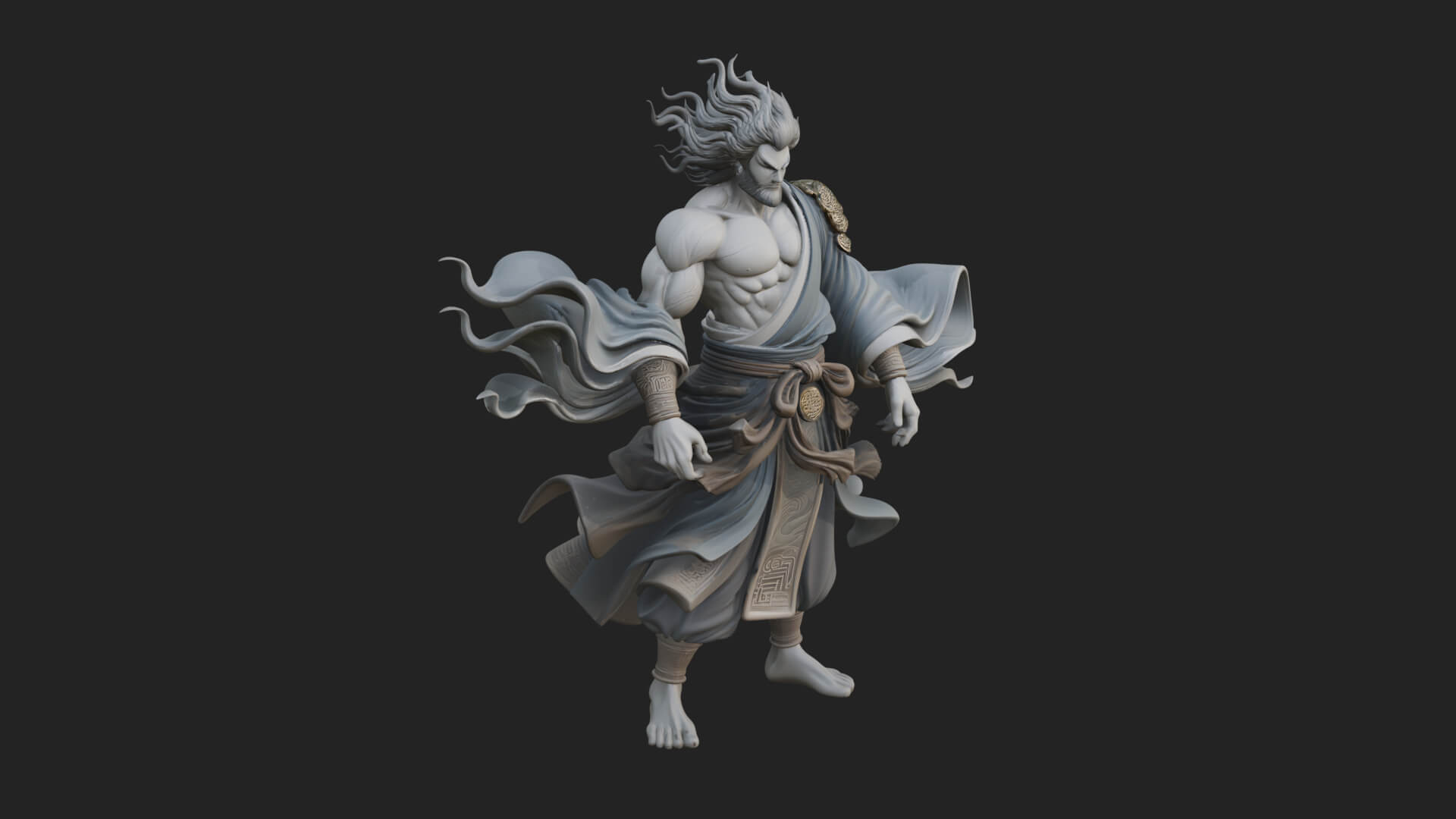 Wind Spirit God Statue Design 1 3D Print Model 3D Model