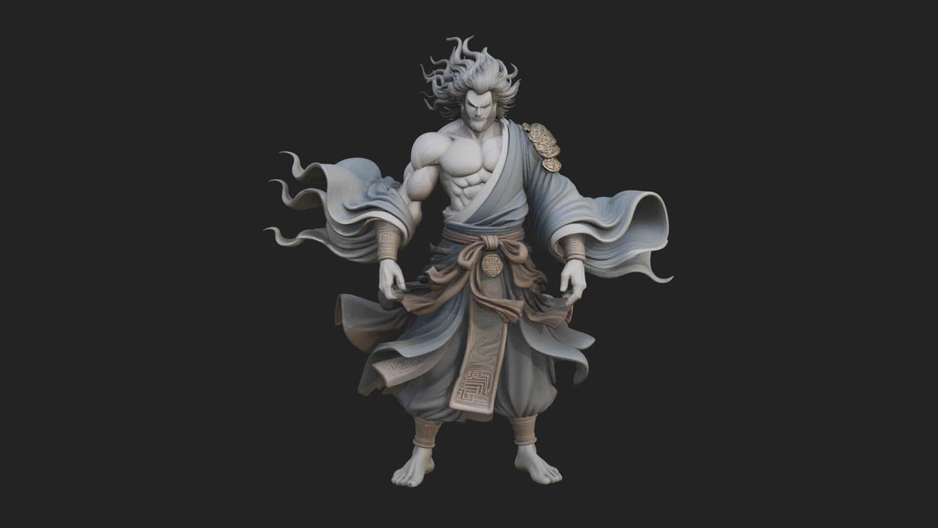 Wind Spirit God Statue Design 1 3D Print Model 3D Model