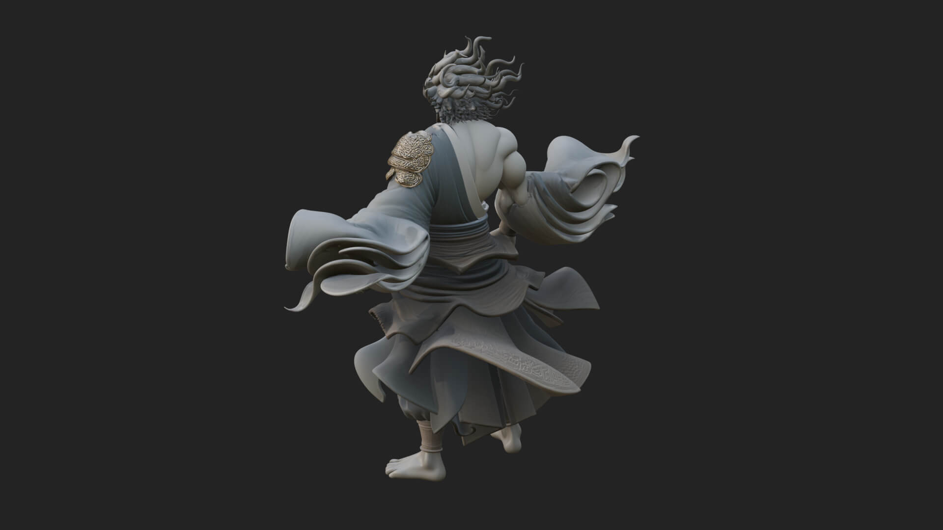 Wind Spirit God Statue Design 1 3D Print Model 3D Model