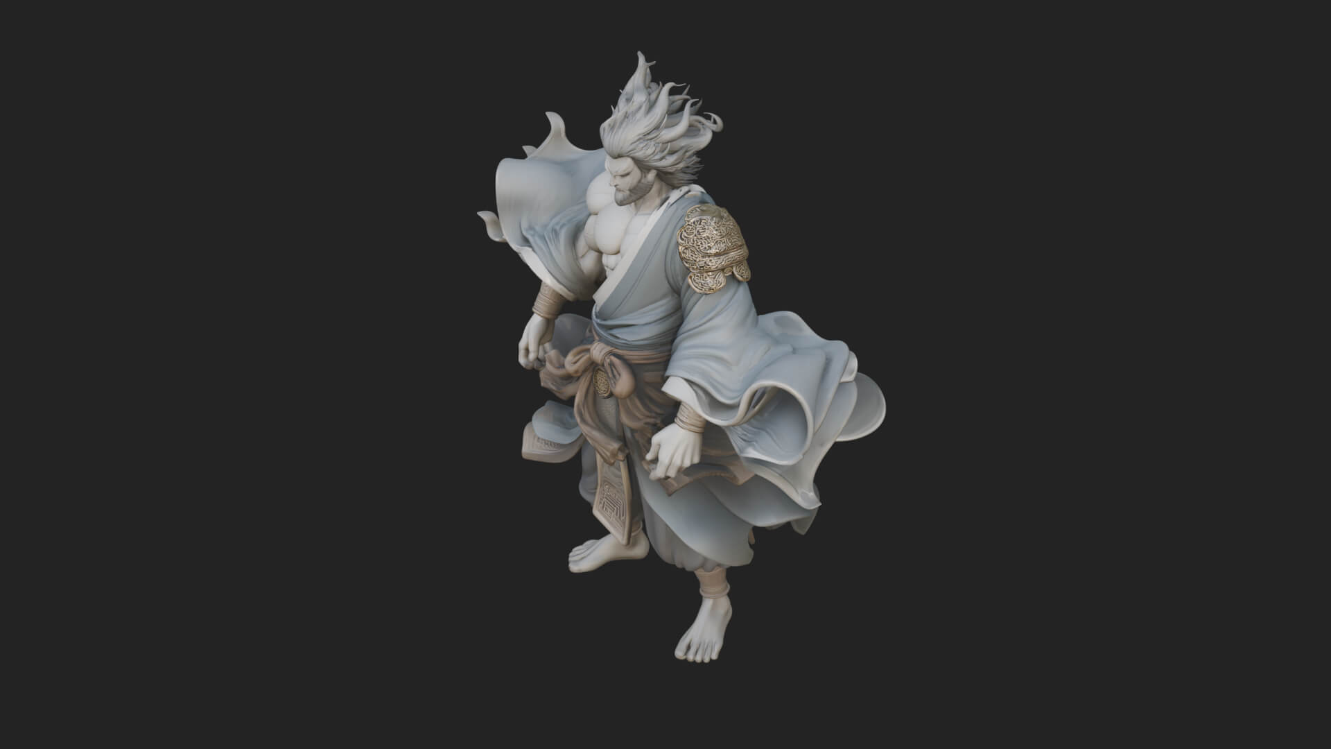 Wind Spirit God Statue Design 1 3D Print Model 3D Model