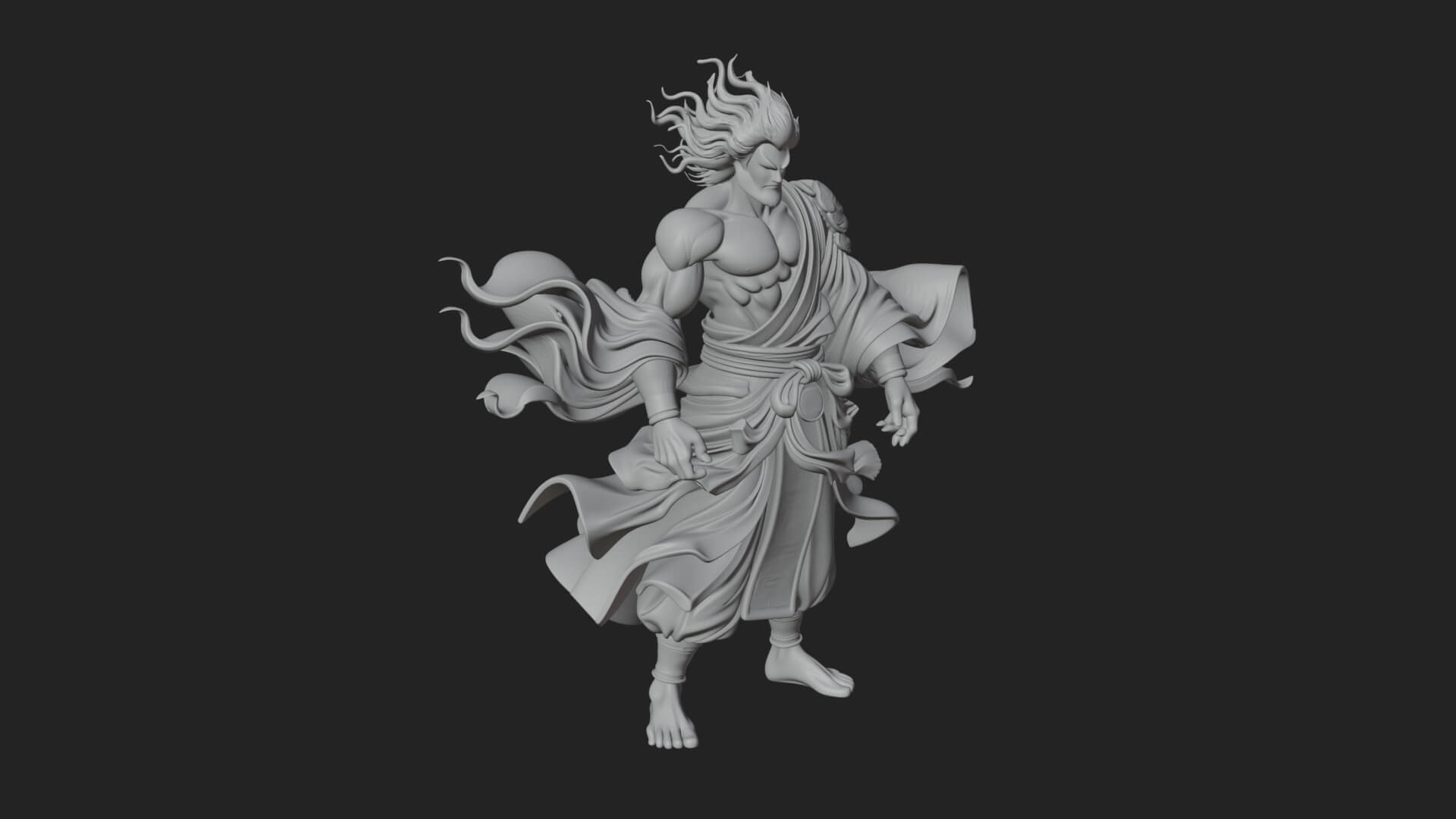 Wind Spirit God Statue Design 1 3D Print Model 3D Model
