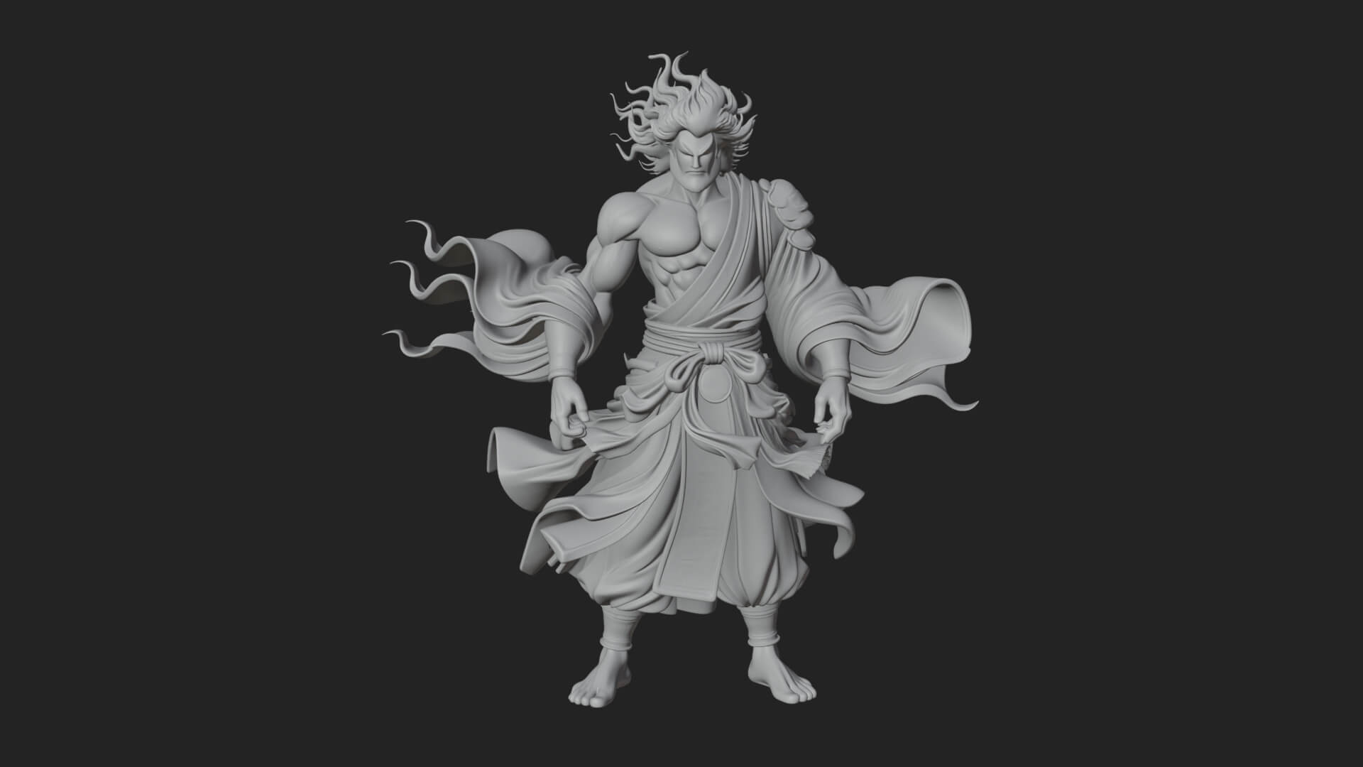 Wind Spirit God Statue Design 1 3D Print Model 3D Model