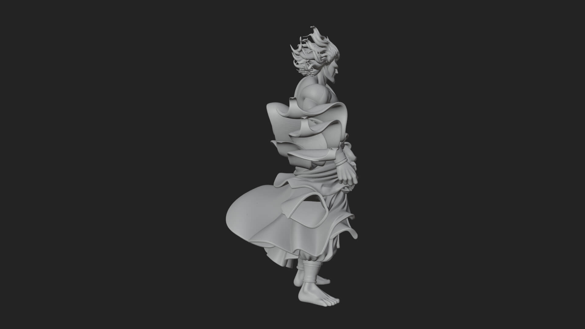 Wind Spirit God Statue Design 1 3D Print Model 3D Model