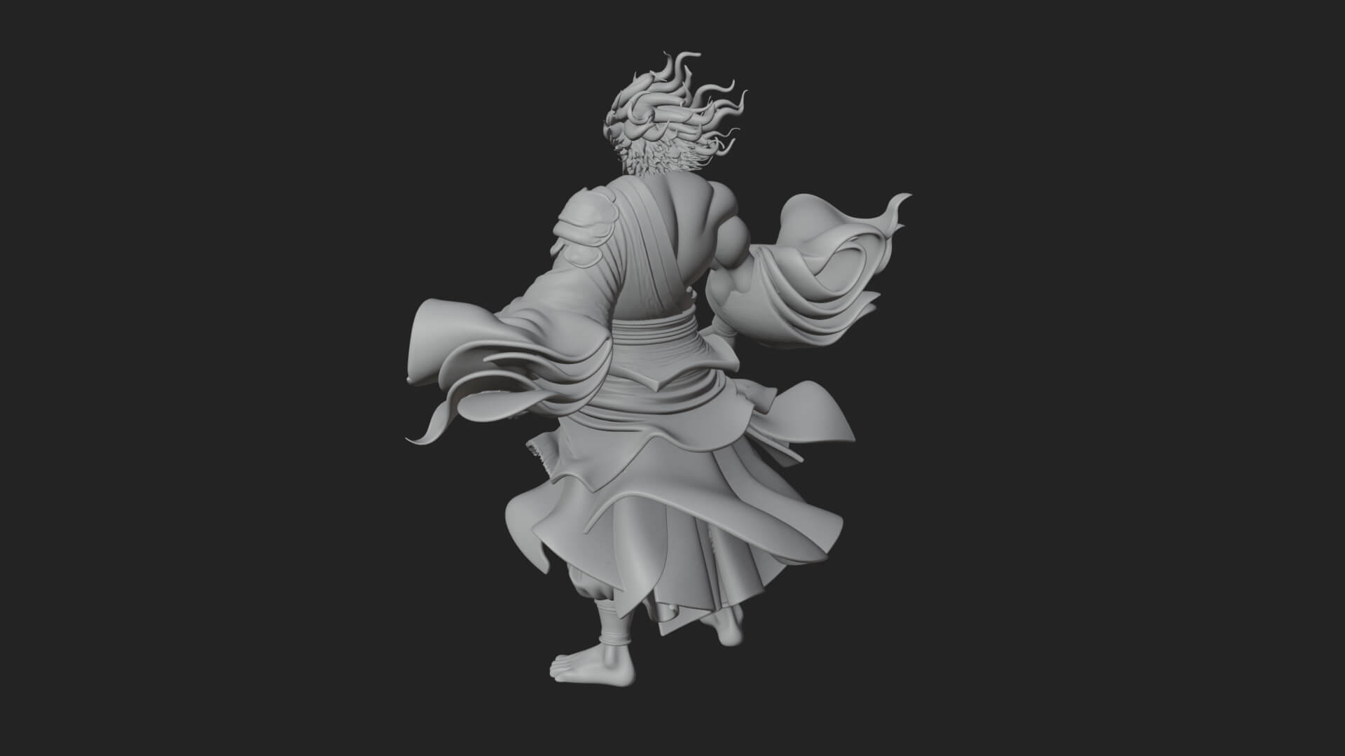Wind Spirit God Statue Design 1 3D Print Model 3D Model