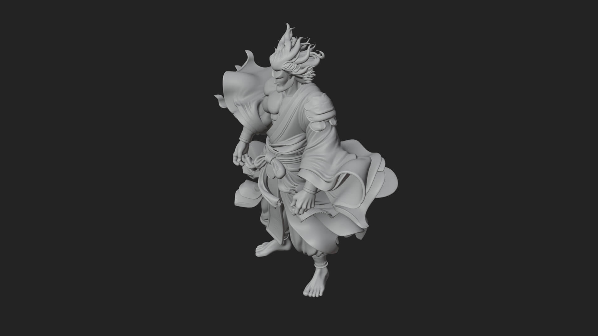 Wind Spirit God Statue Design 1 3D Print Model 3D Model