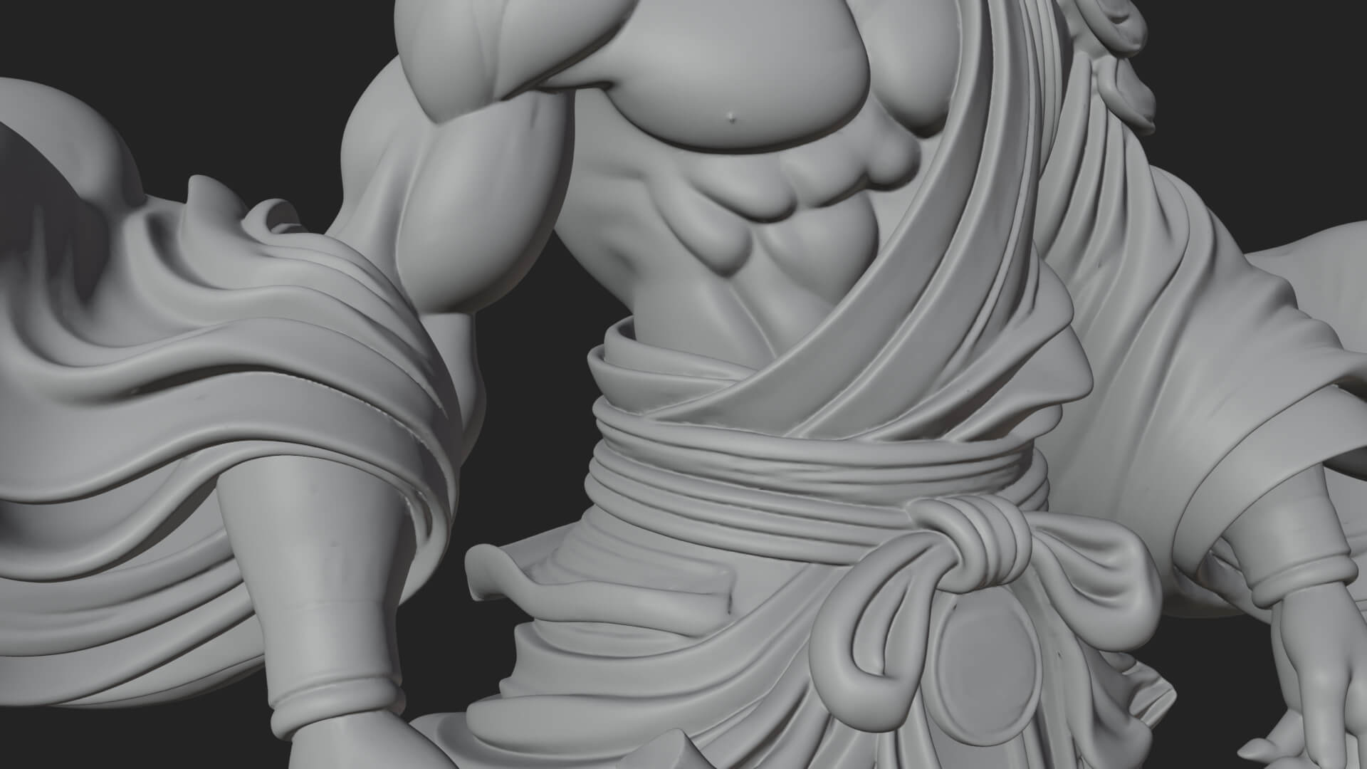Wind Spirit God Statue Design 1 3D Print Model 3D Model