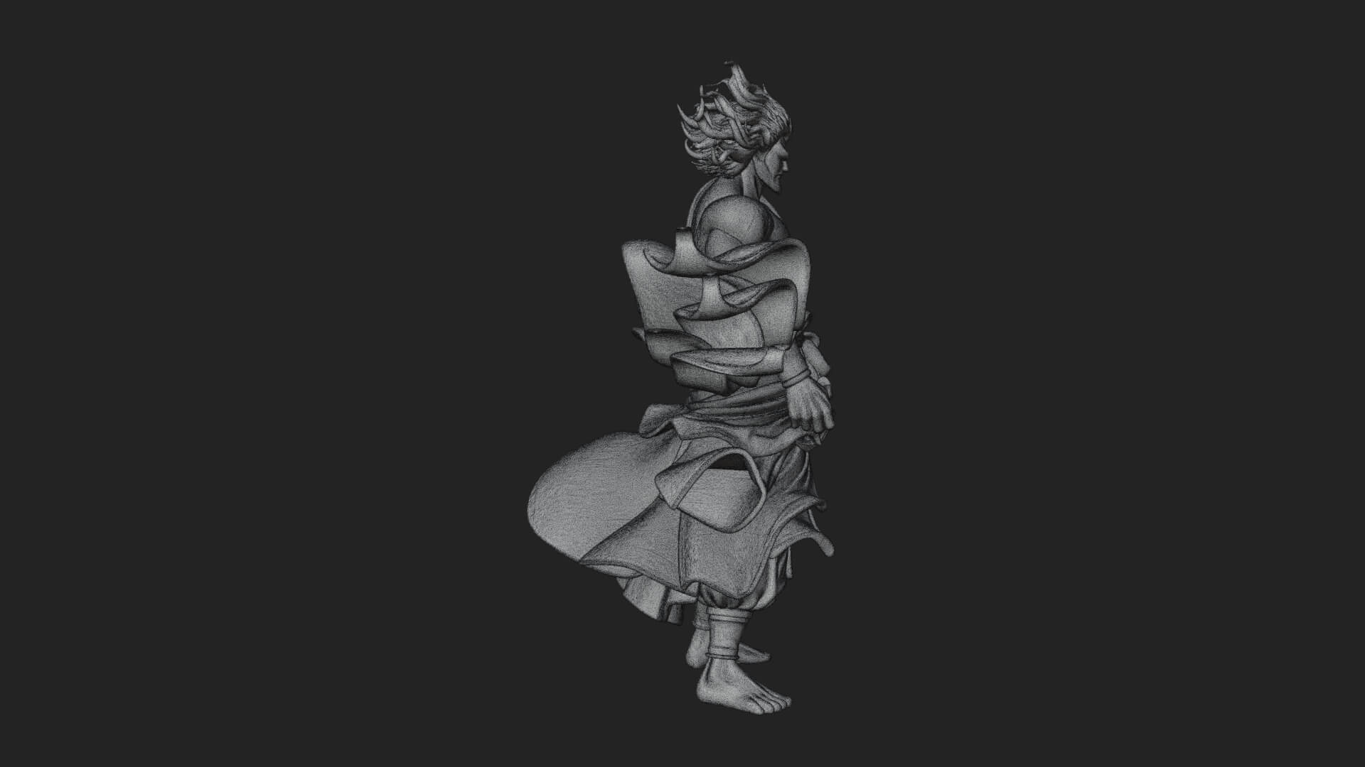 Wind Spirit God Statue Design 1 3D Print Model 3D Model
