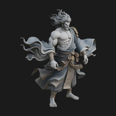 Wind Spirit God Statue Design 1 3D Print Model