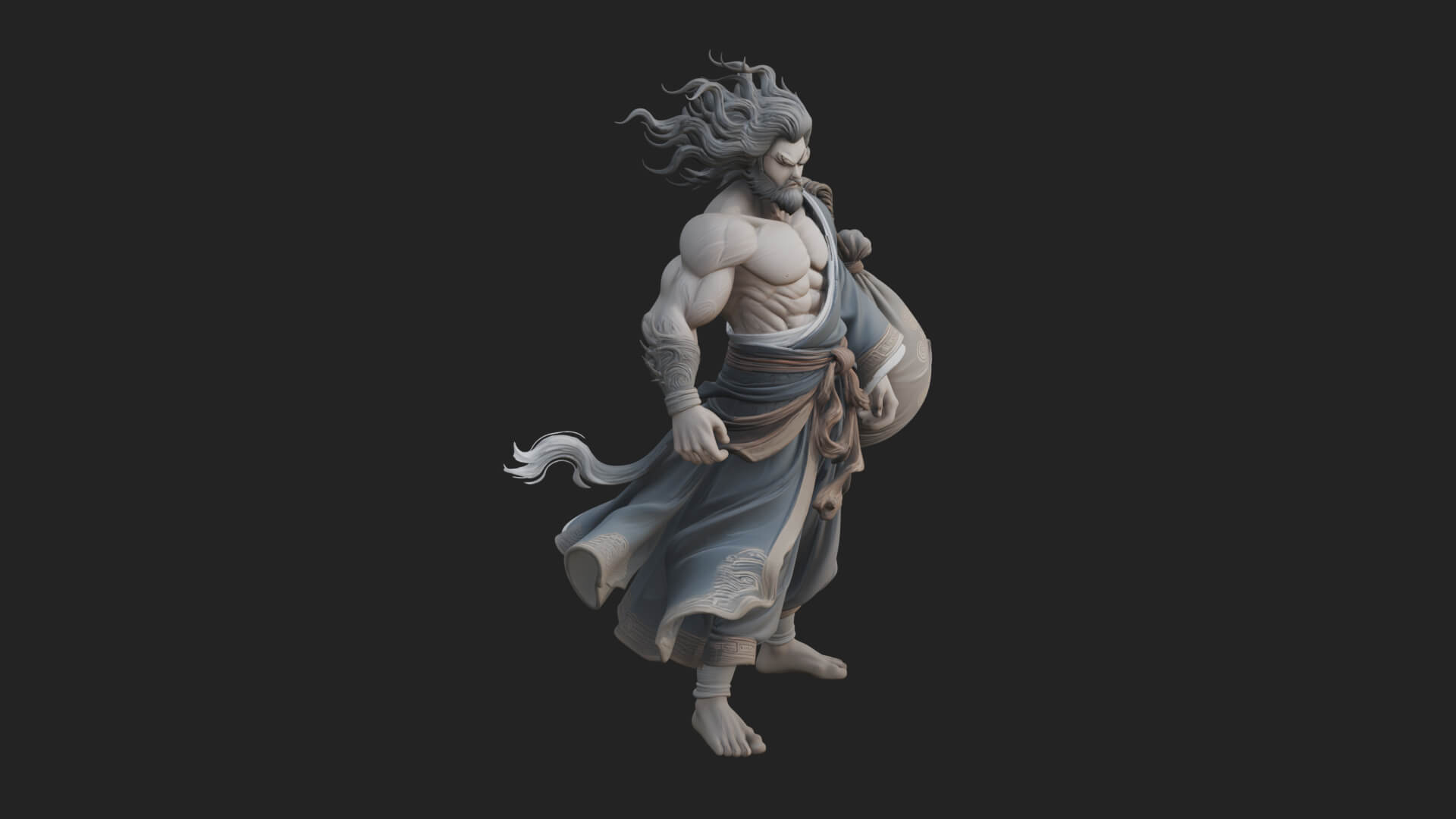Wind Spirit God Statue Design 2 3D Print Model 3D Model