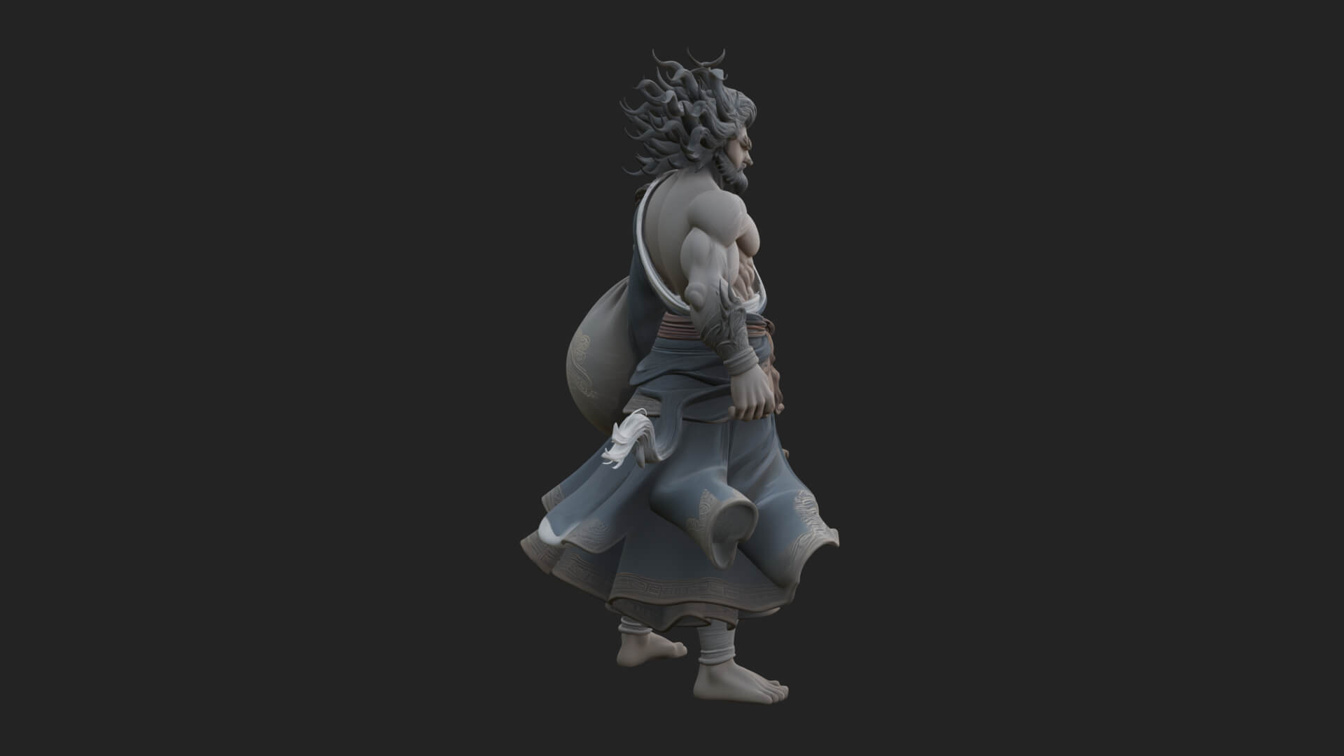 Wind Spirit God Statue Design 2 3D Print Model 3D Model