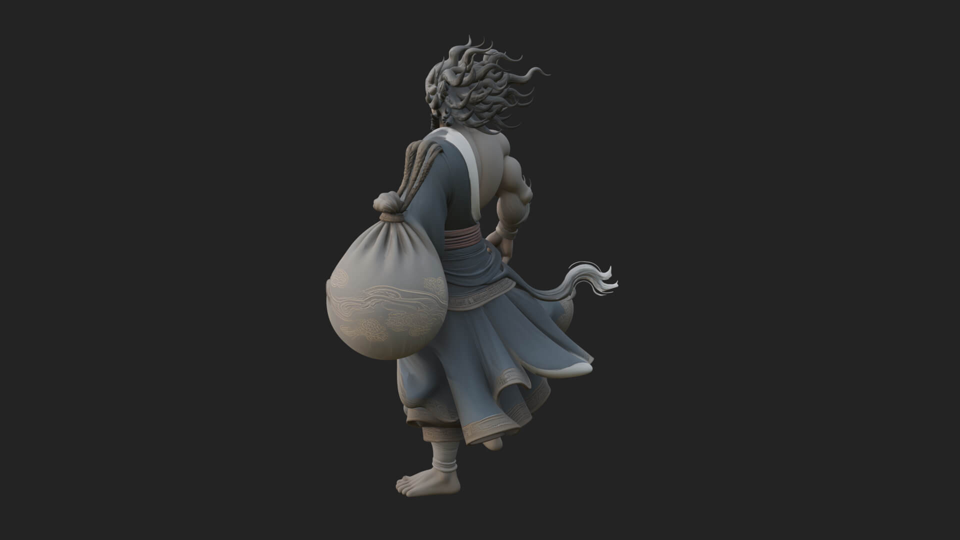 Wind Spirit God Statue Design 2 3D Print Model 3D Model