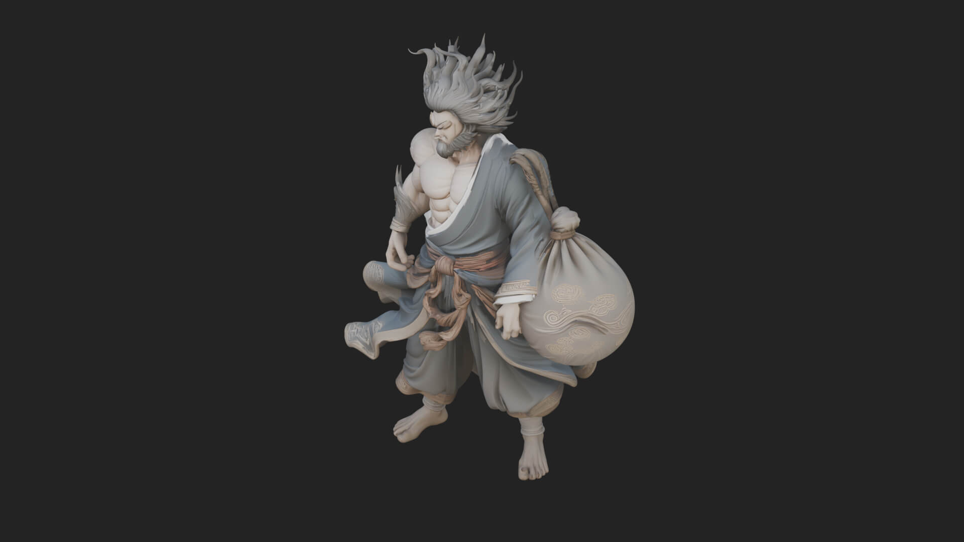 Wind Spirit God Statue Design 2 3D Print Model 3D Model