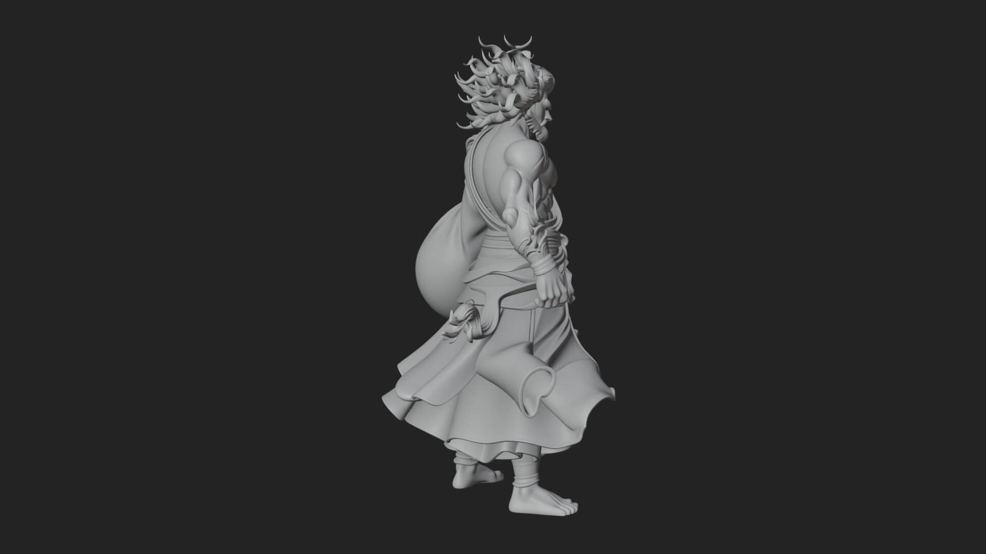 Wind Spirit God Statue Design 2 3D Print Model 3D Model