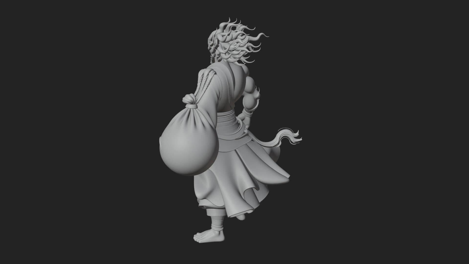 Wind Spirit God Statue Design 2 3D Print Model 3D Model